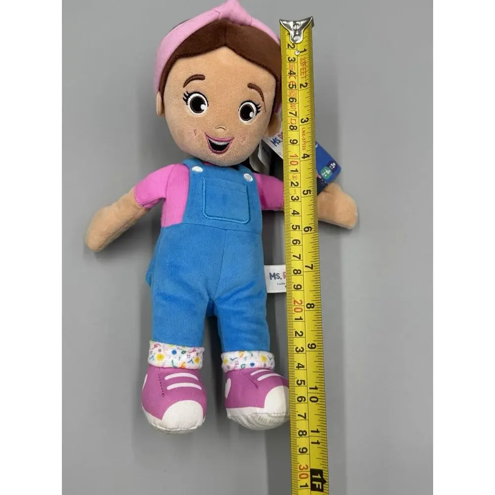 Ms. Rachel Doll Plush 10” Stuffed Toy In Pink Shirt & Blue Overalls GUND